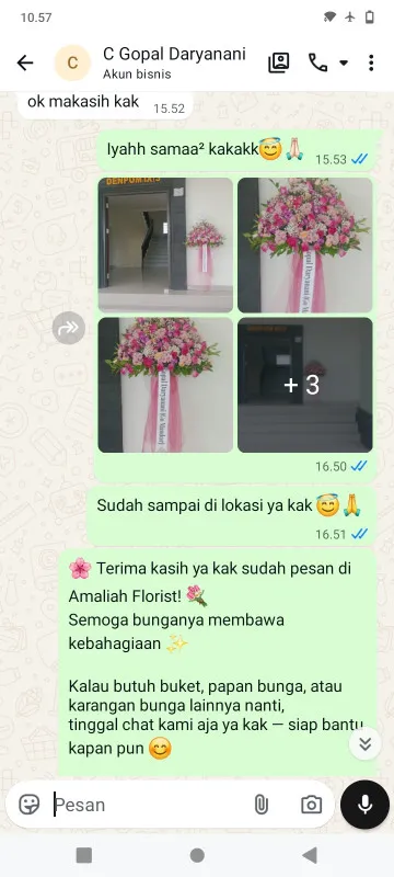 Pengiriman Karangan Bunga Tanggan Gesi